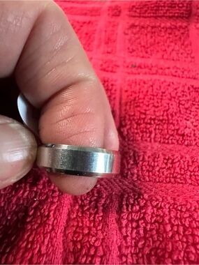 Stainless steel Tone Men's Band Ring - Silver size 7